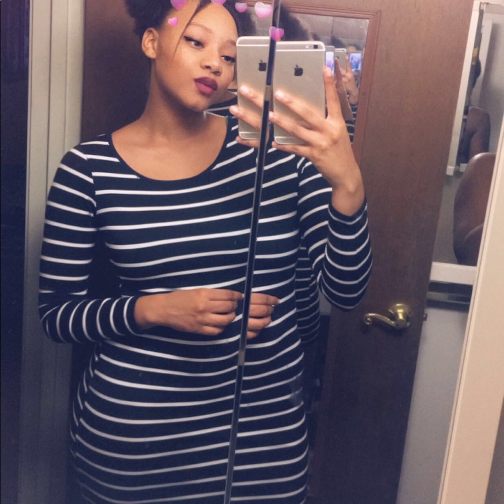Black and white mini dress